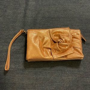Rose gold shimmery clutch